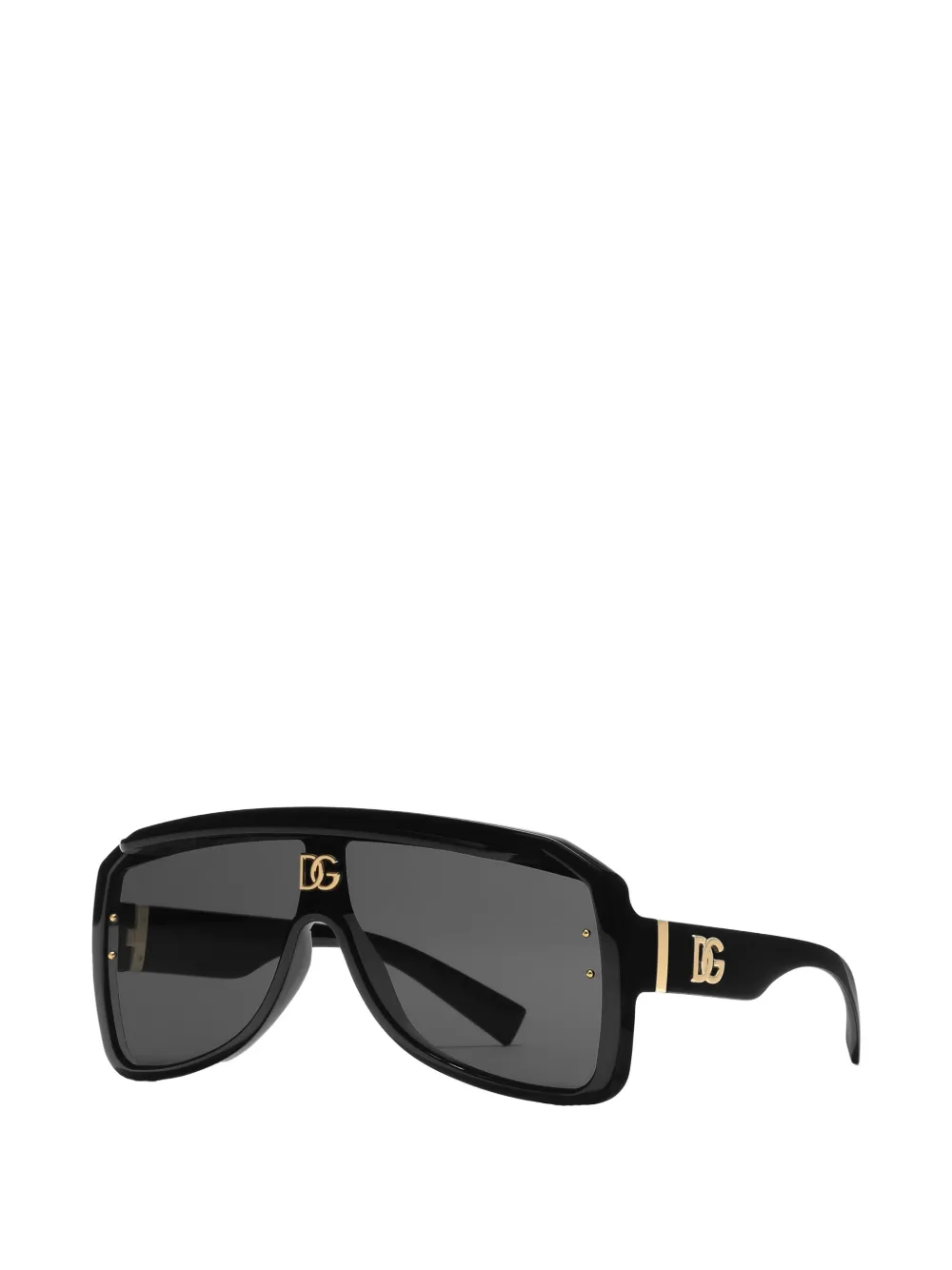 Dolce & Gabbana Eyewear DG Crossed zonnebril met geometrisch montuur en logoplakkaat Zwart