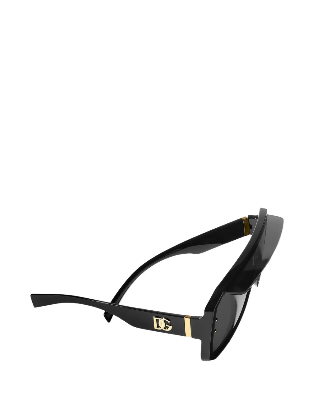 Dolce & Gabbana Eyewear DG Crossed zonnebril met geometrisch montuur en logoplakkaat Zwart