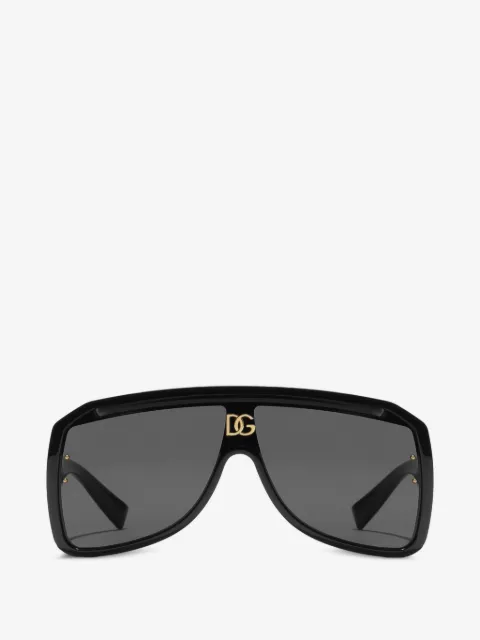 Dolce & Gabbana Eyewear Geometrische DG Crossed Sonnenbrille mit Logo-Schild