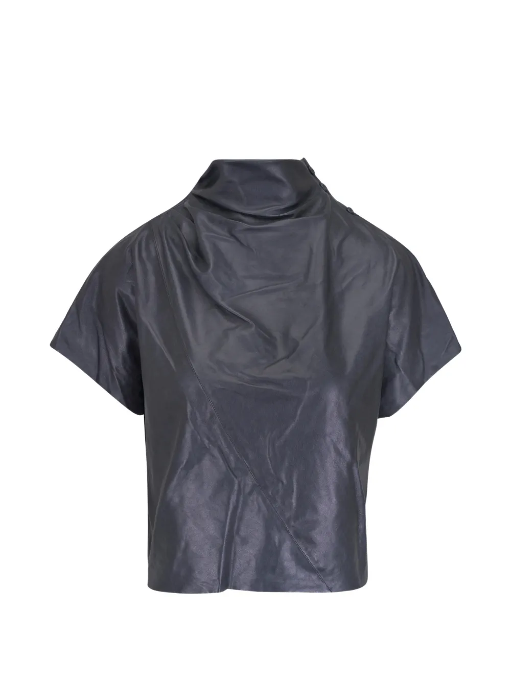 Twp Leather Blouse In Gray