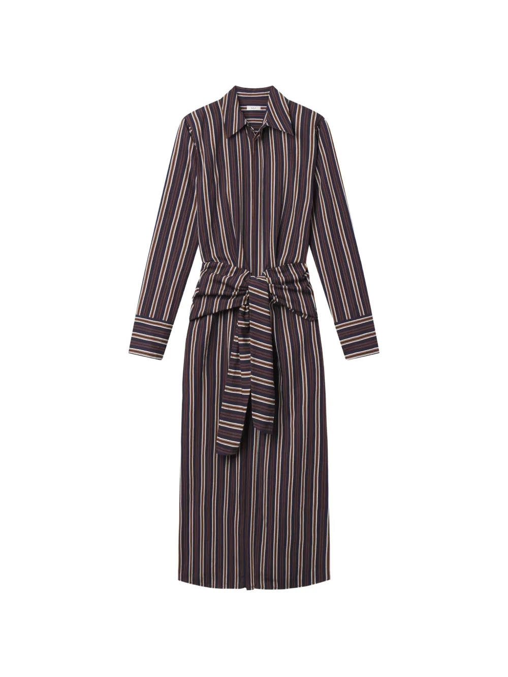 A.L.C. Mila striped tie midi dress - Marrone