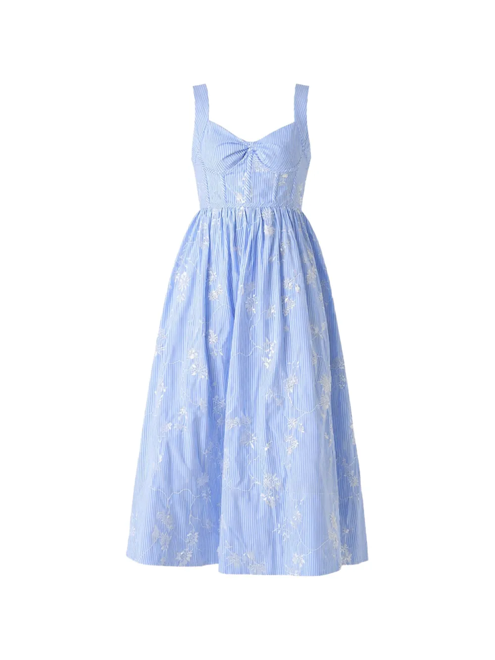 Hunter Bell Gracie striped floral midi dress - Blu