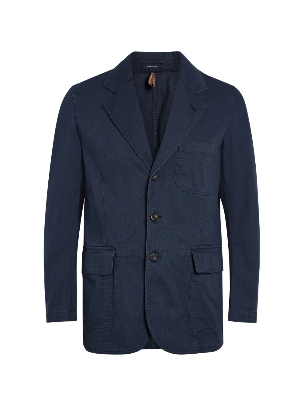 Drake's herringbone pocket blazer - Blu