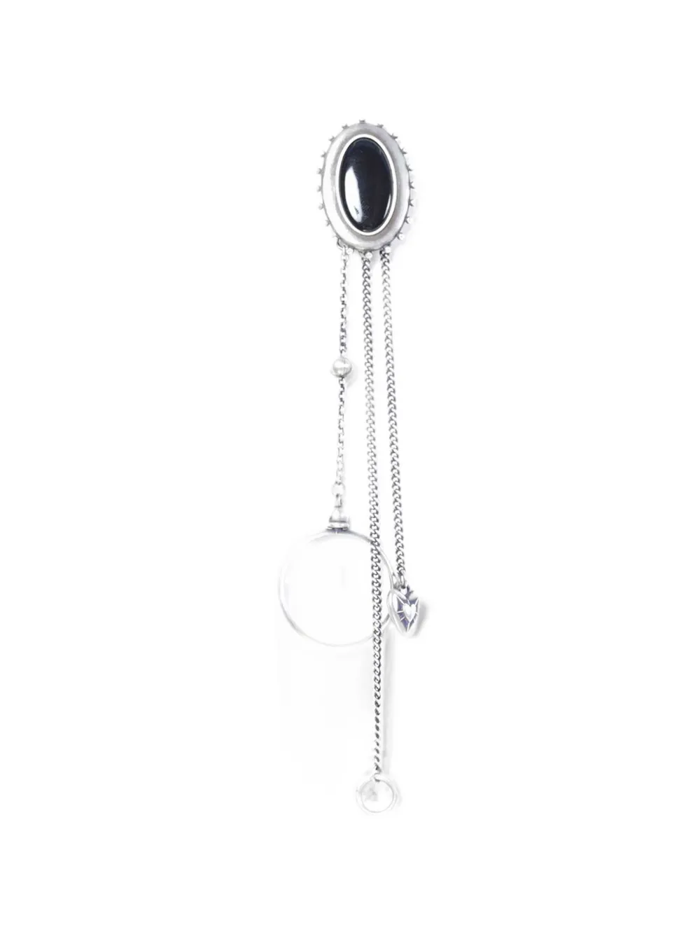 Ann Demeulemeester chain-link heart-motif brooch - Argento
