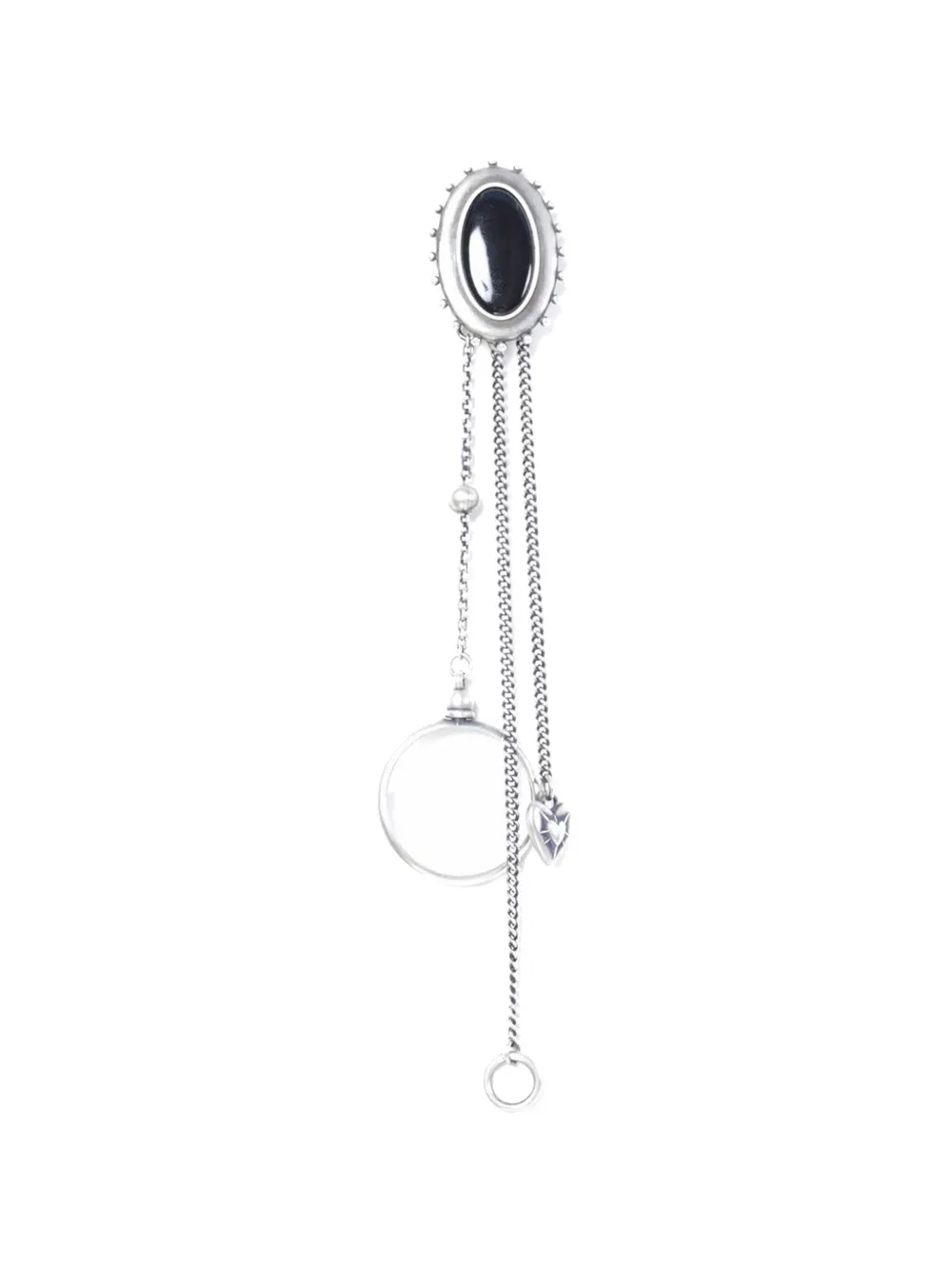 Ann Demeulemeester chain-link heart-motif brooch - Argento
