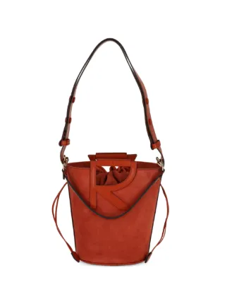 Rodger Cut Out Roger Vivier Logo Detail Cutout Bucket Bag | Red | FARFETCH UK