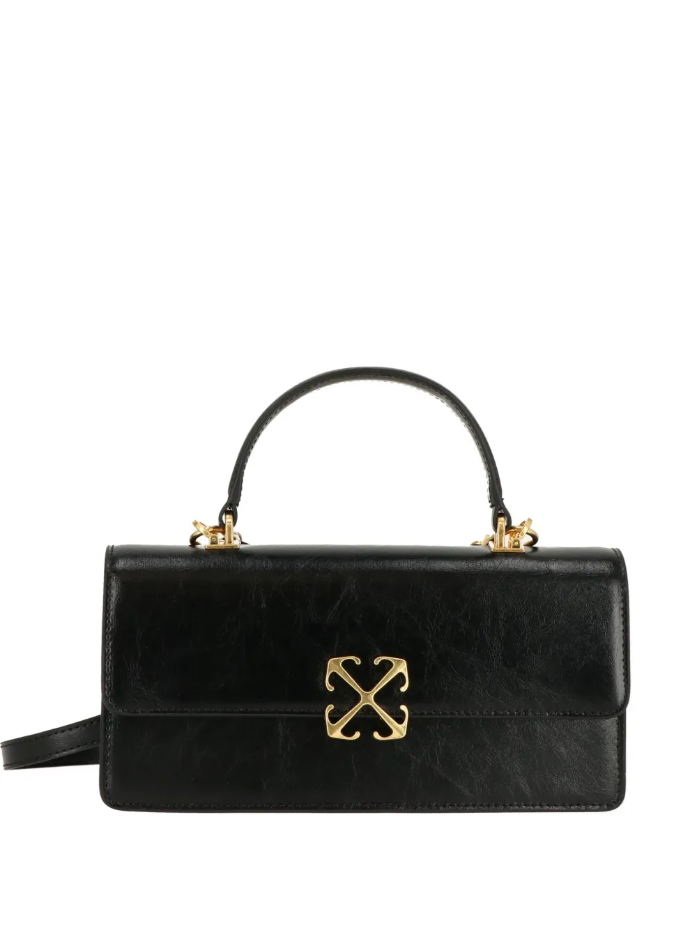 Off-White logo plaque shoulder bag - Nero