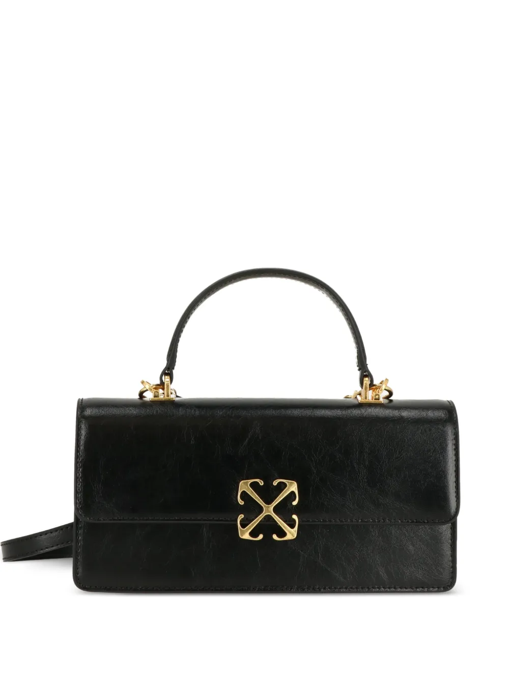 Off-White logo plaque shoulder bag - Nero