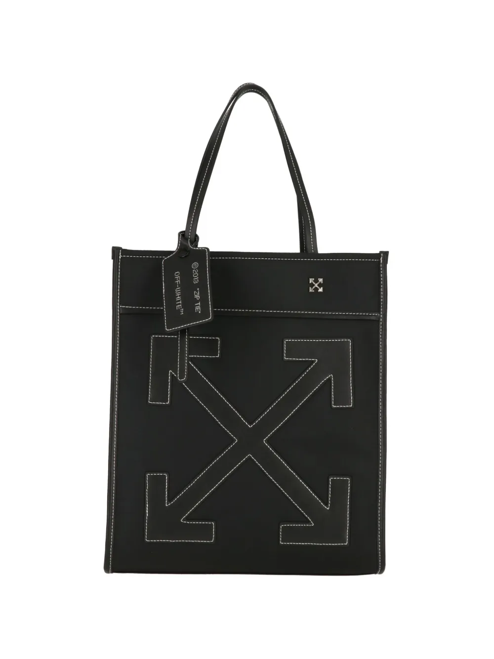 Off-White contrast-stitch tote bag - Schwarz