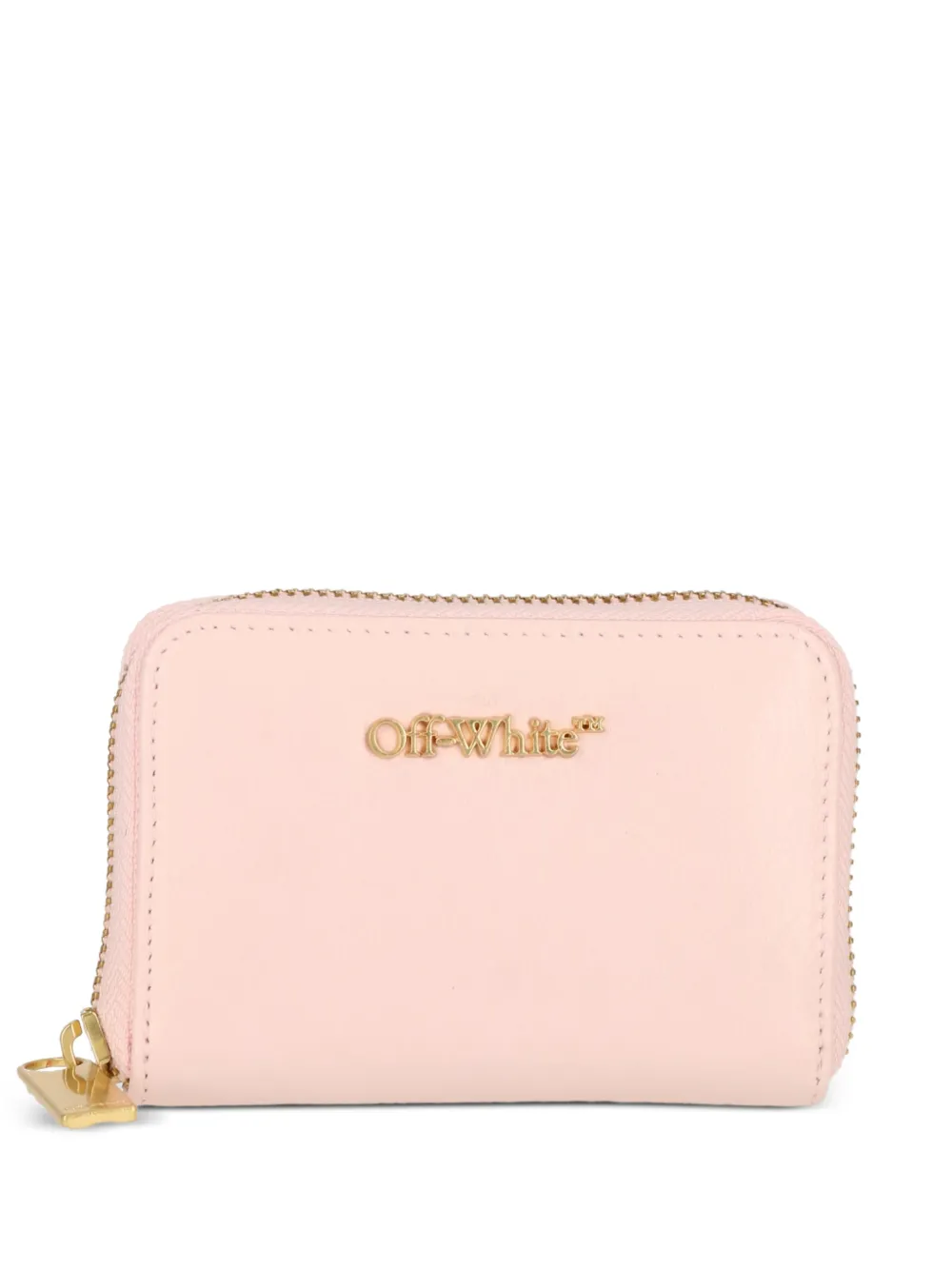 Off-White logo-plaque zip-around wallet - Rosa