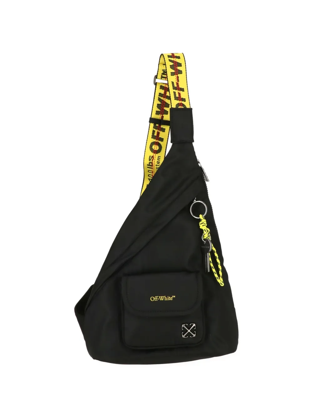 Off-White logo-plaque messeger bag - Nero