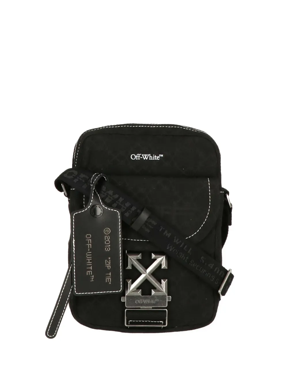 Off-White Arrows-plaque Zip Tie crossbody bag - Nero