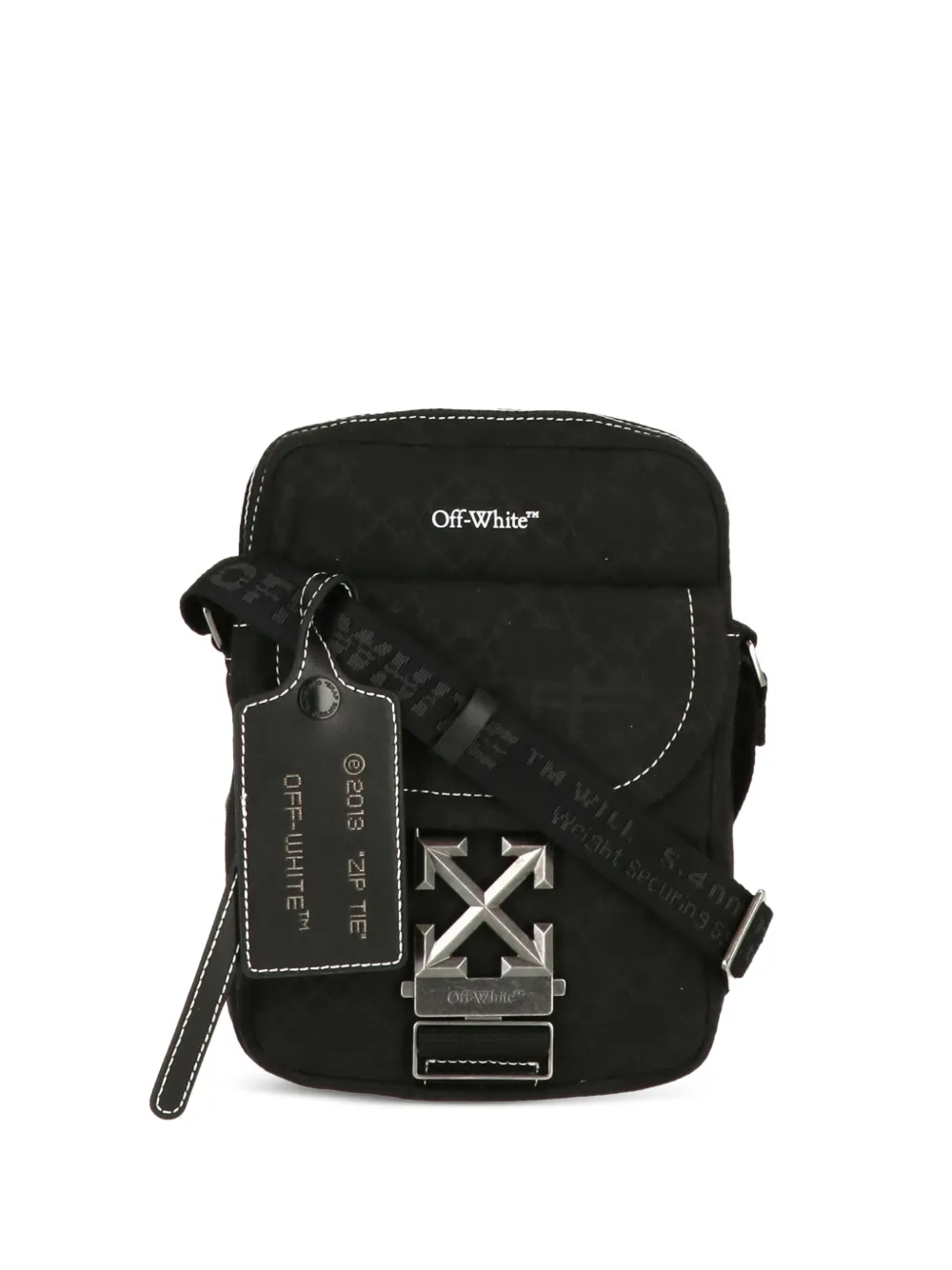 Off-White Arrows-plaque Zip Tie crossbody bag - Nero