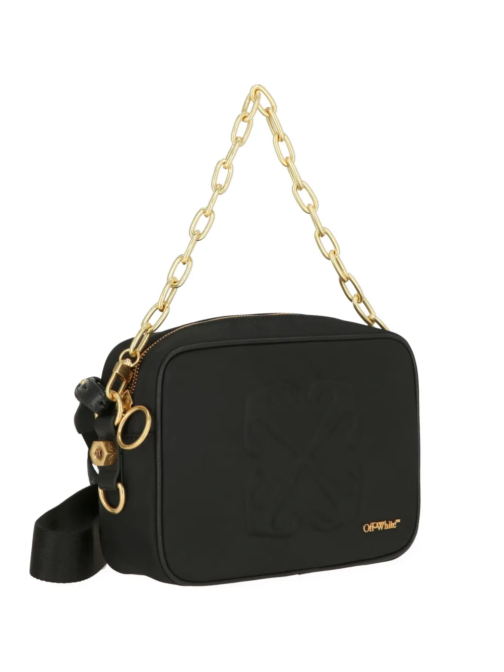 Off-White Arrows-motif chain-link clutch bag - Nero