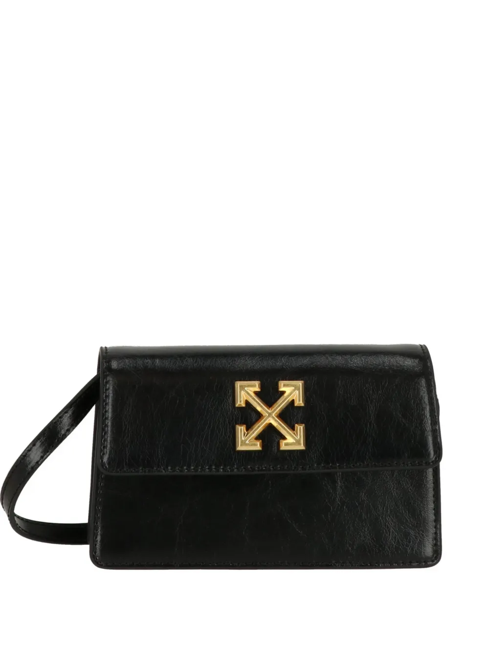 Off-White logo plaque shoulder bag - Nero