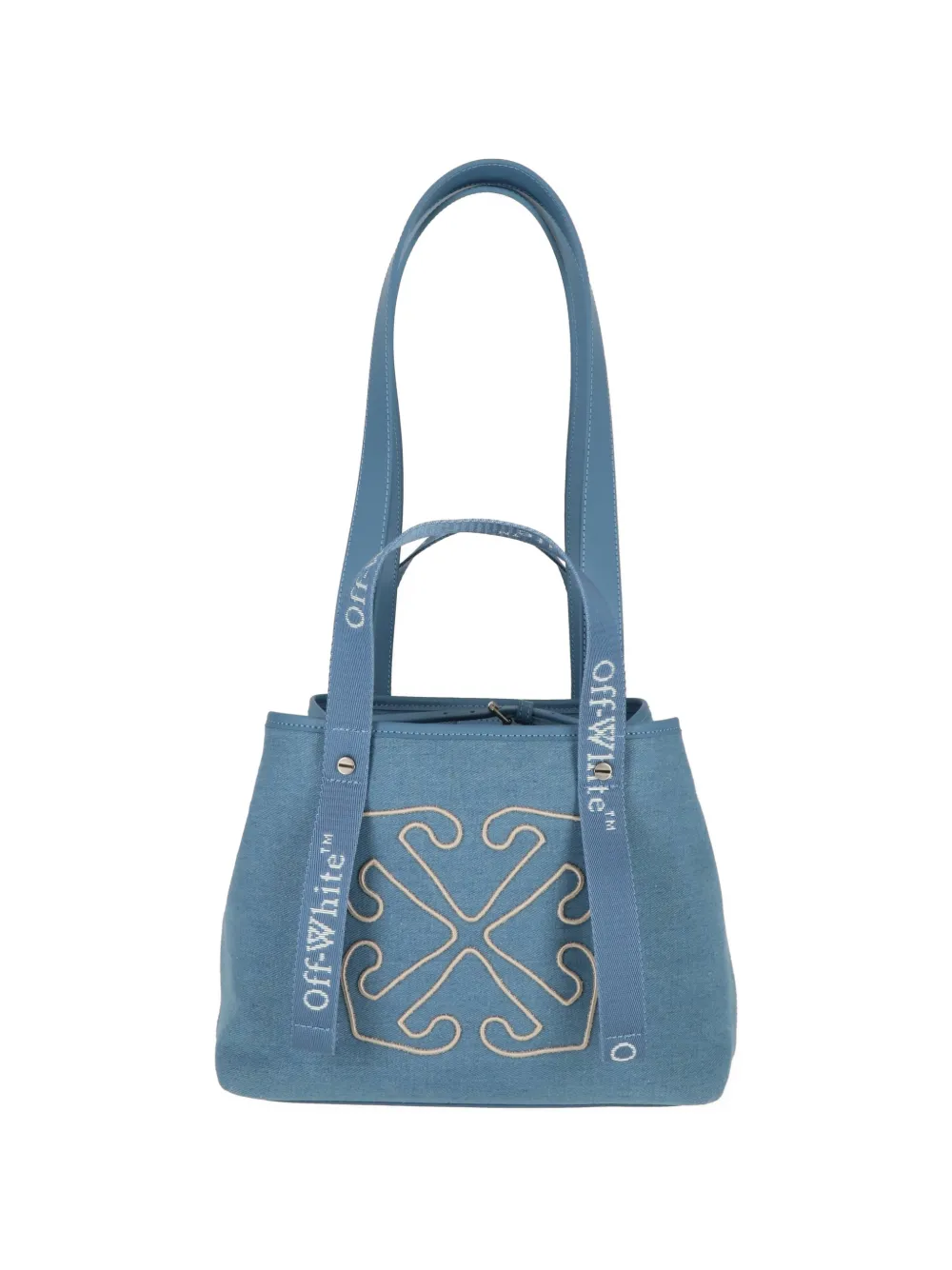 Off-White logo-strap tote bag - Blau
