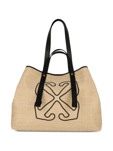 Off-White logo-motif woven tote bag