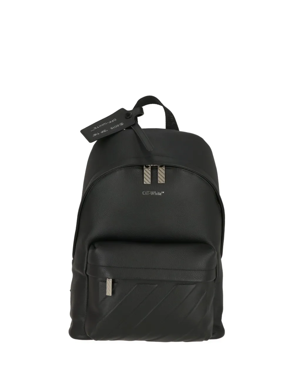 Off-White Industrial-strap pebbled-leather backpack - Nero