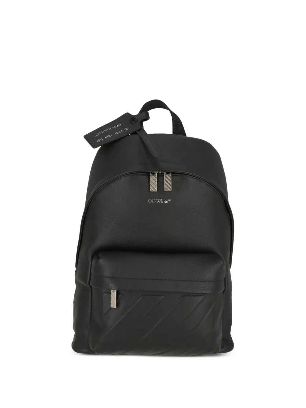 Off-White Industrial-strap pebbled-leather backpack - Nero