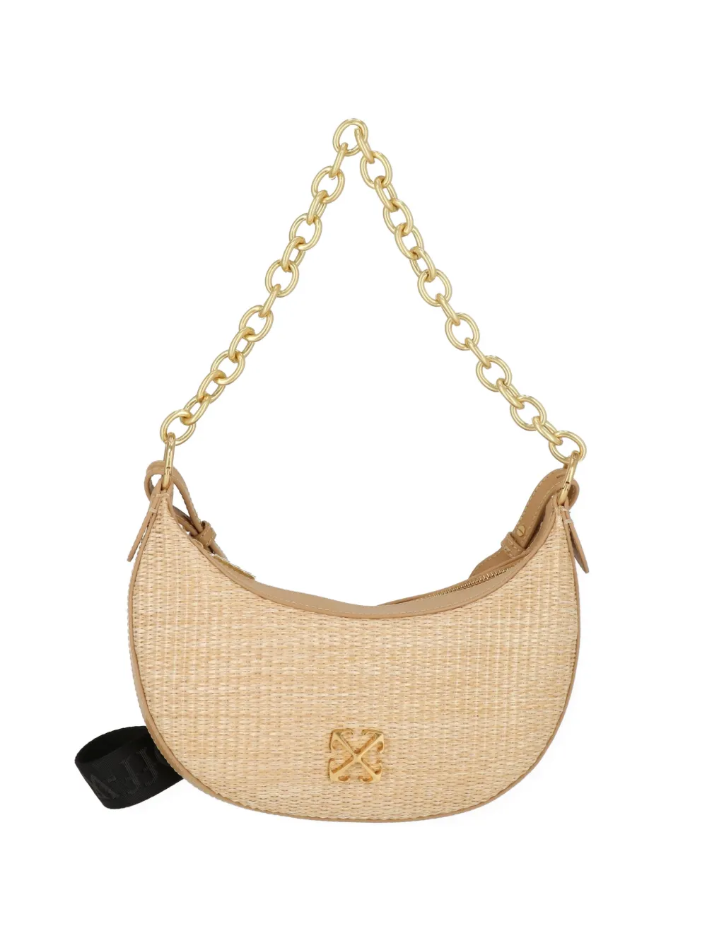 Off-White Arrows-plaque chain-link shoulder bag - Nude