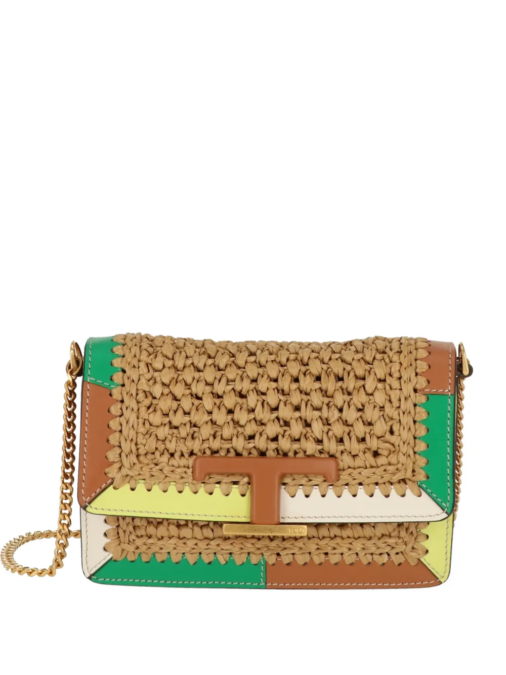 Tod's T Timeless woven shoulder bag - Braun