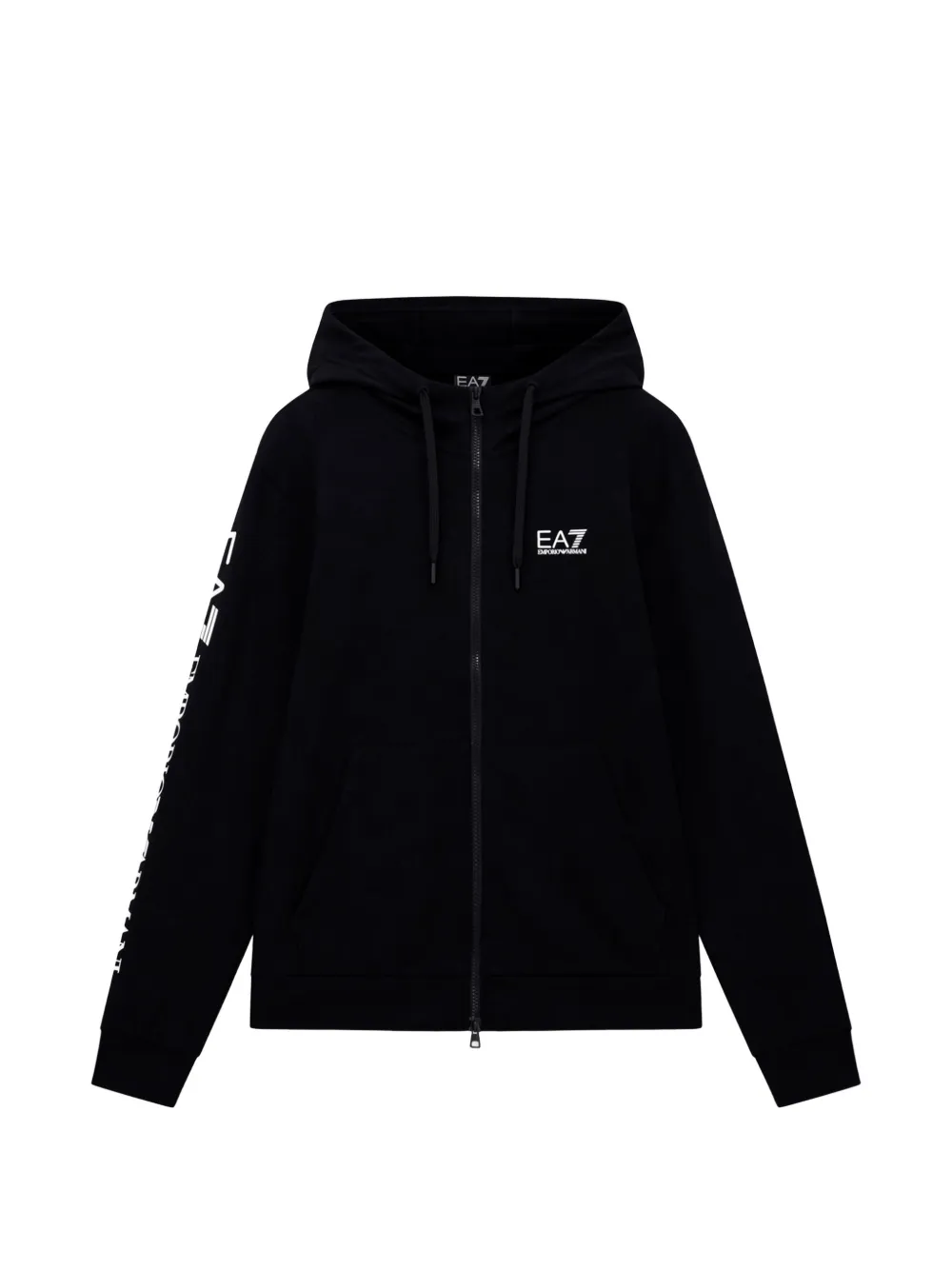 Ea7 Emporio Armani logo zip-hooded sweatshirt - Nero