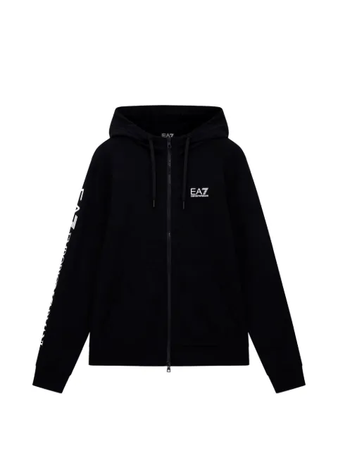 Ea7 Emporio Armani logo zip-hooded sweatshirt