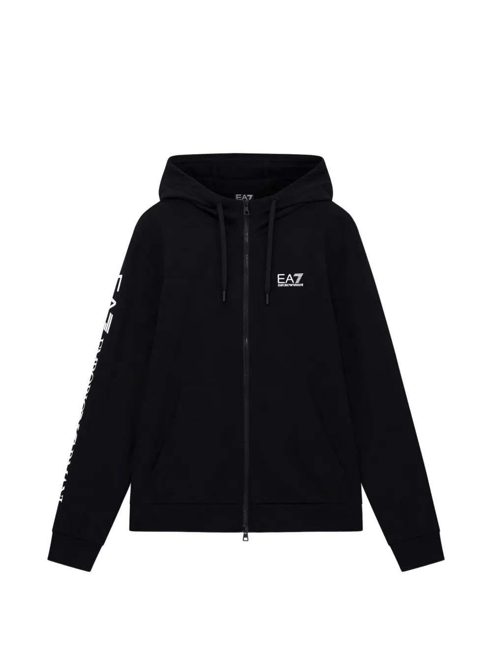Ea7 Emporio Armani logo zip-hooded sweatshirt - Nero
