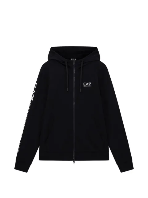 Ea7 Emporio Armani logo zip-hooded sweatshirt