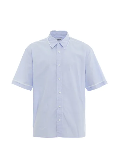 SOLID HOMME piping-detail short-sleeve shirt