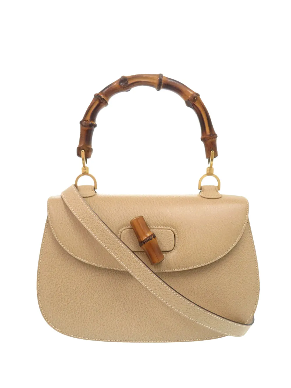 Gucci Pre-Owned 20th Century Grained Calfskin Bamboo Night satchel - Toni neutri