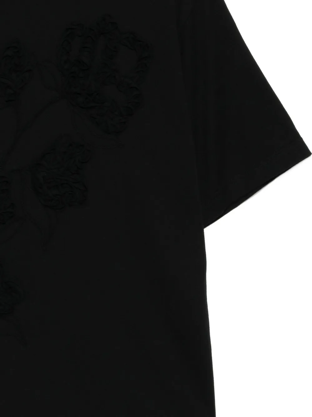  Taakk Camiseta Con Bordado Floral - Negro 