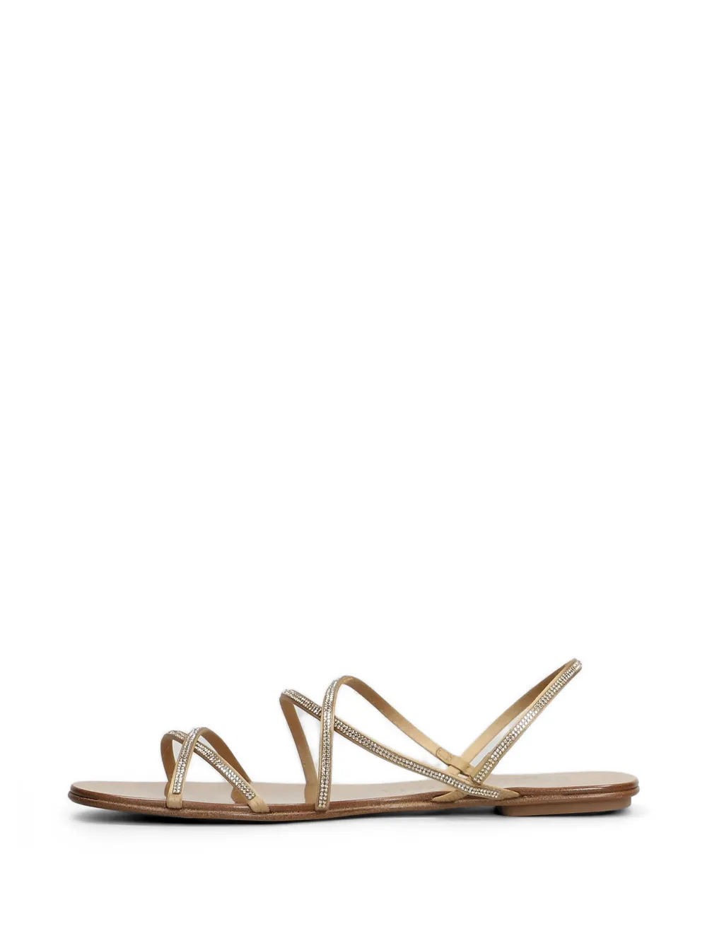 Pedro Garcia Esme crystal-embellished strappy sandals Beige