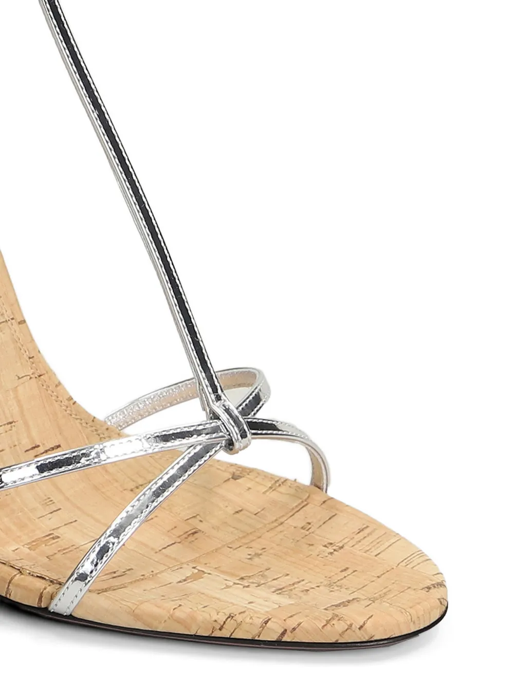 Paris Texas Lidia metallic-effect t-bar sandals Zilver