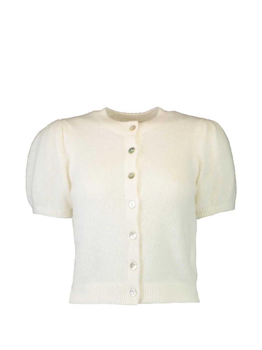 DÔEN Anisa puff-sleeve cardigan - Neutrals