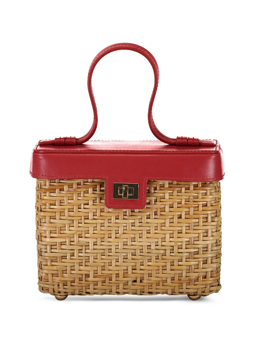 Poolside The Box woven top-handle tote bag - Toni neutri