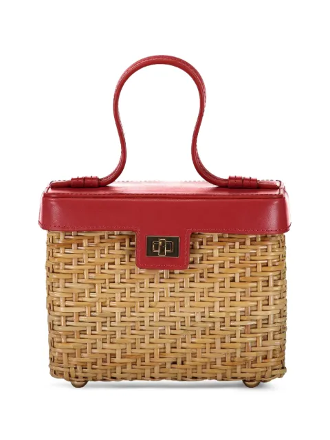 Poolside The Box woven top-handle tote bag