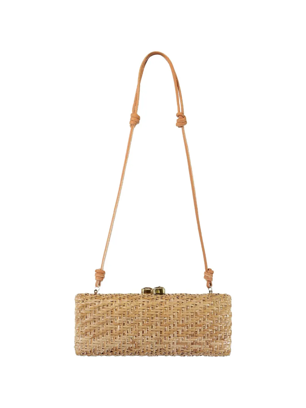 Poolside The Nantucket woven top-handle clutch bag - Toni neutri