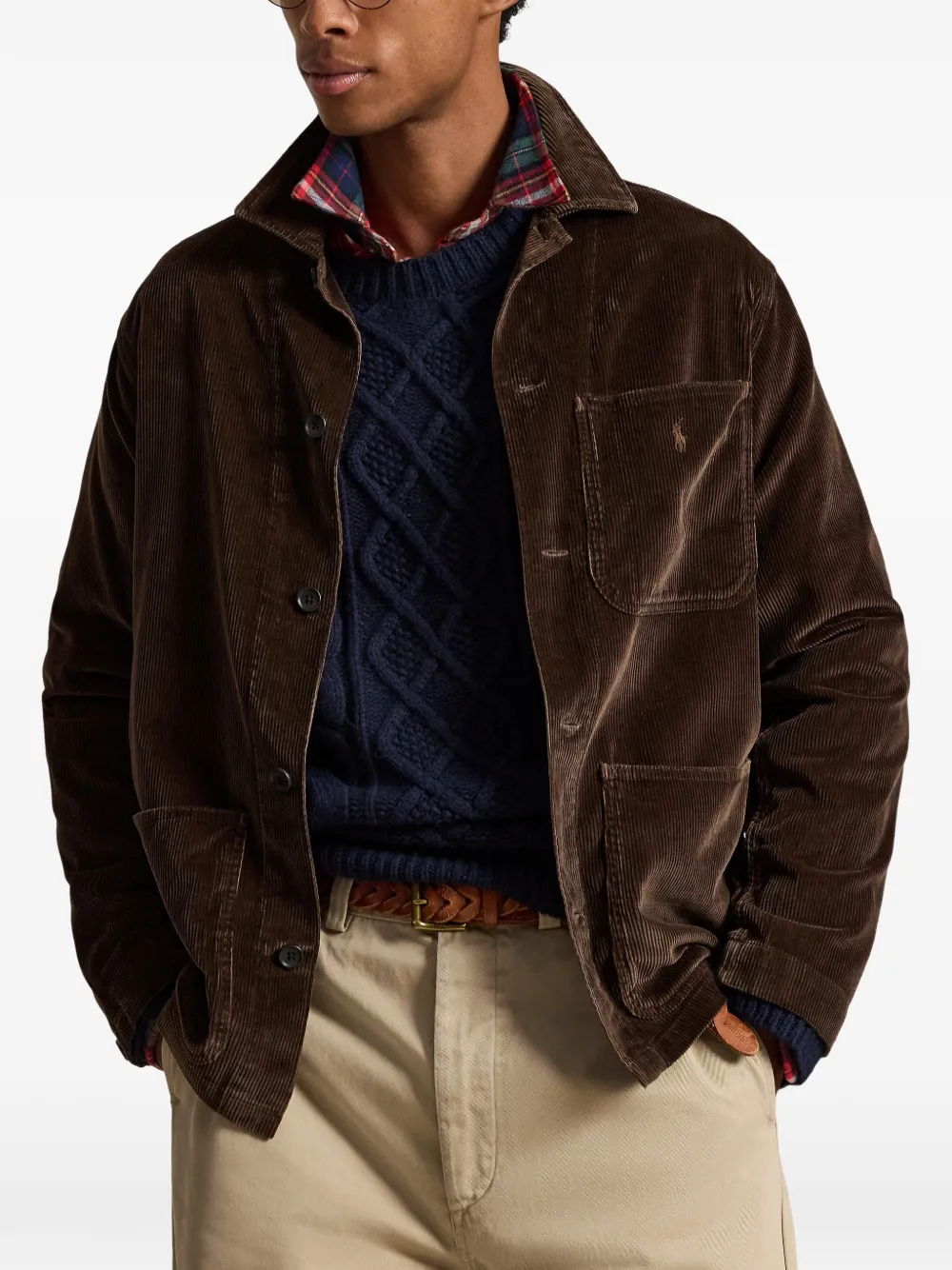 Polo Ralph Lauren Ribfluwelen shirtjack Bruin