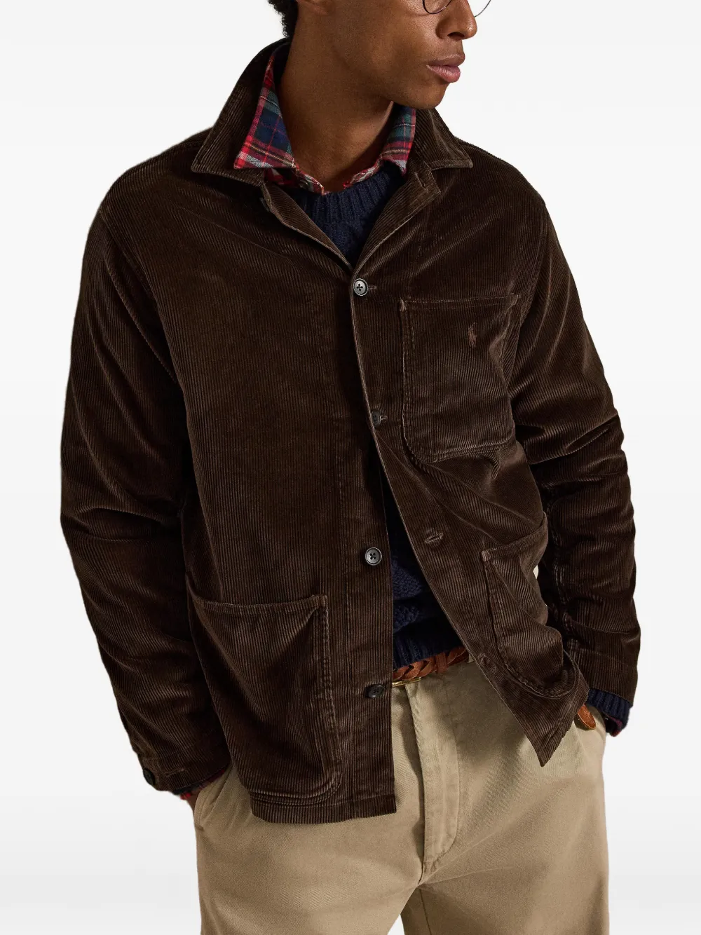 Polo Ralph Lauren Ribfluwelen shirtjack Bruin