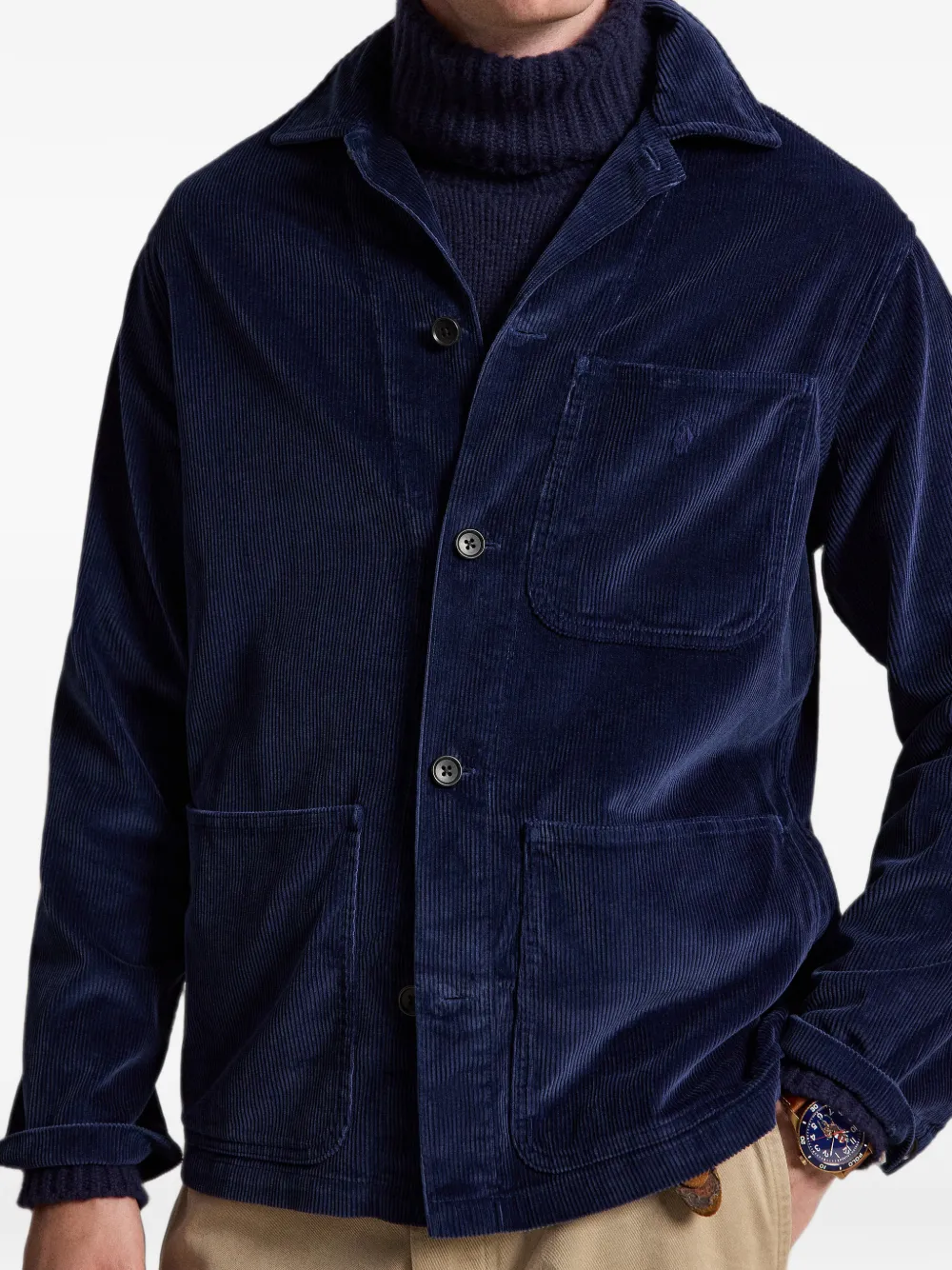 Polo Ralph Lauren Shirtjack met ribfluwelen textuur Blauw
