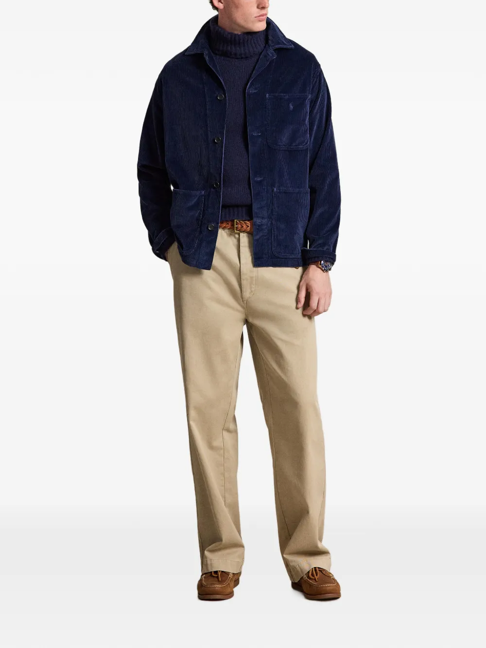 Polo Ralph Lauren Shirtjack met ribfluwelen textuur Blauw