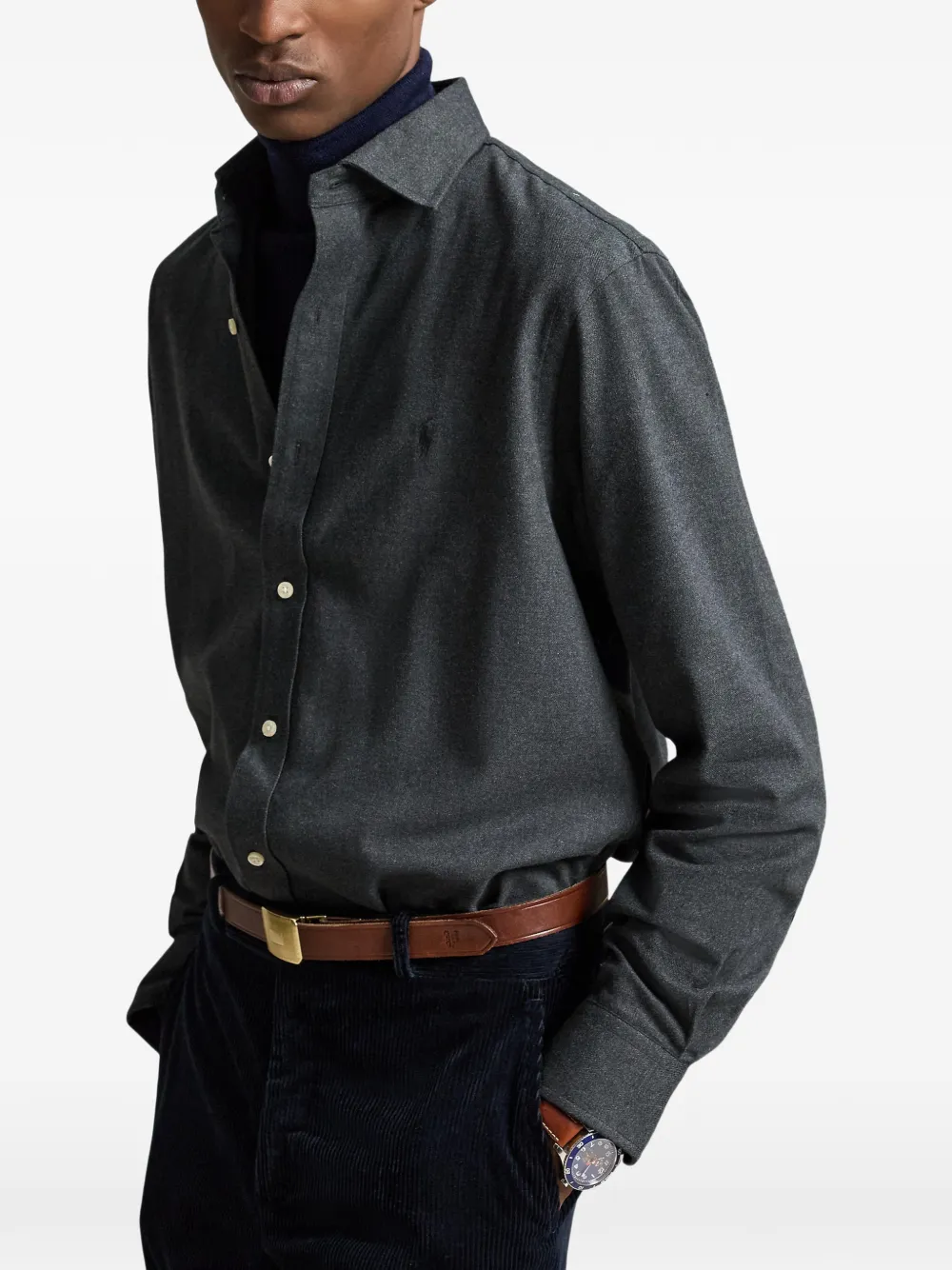 Polo Ralph Lauren Overhemd met geborduurd logo Grijs
