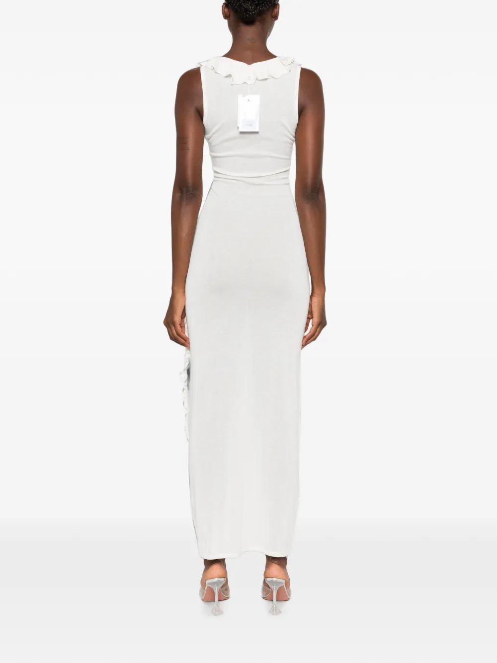 Asta Resort Antonella maxi-dress met ruches Wit