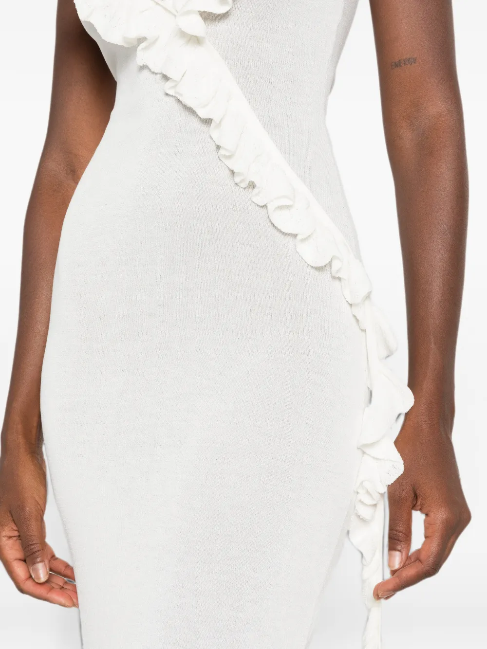 Asta Resort Antonella maxi-dress met ruches Wit