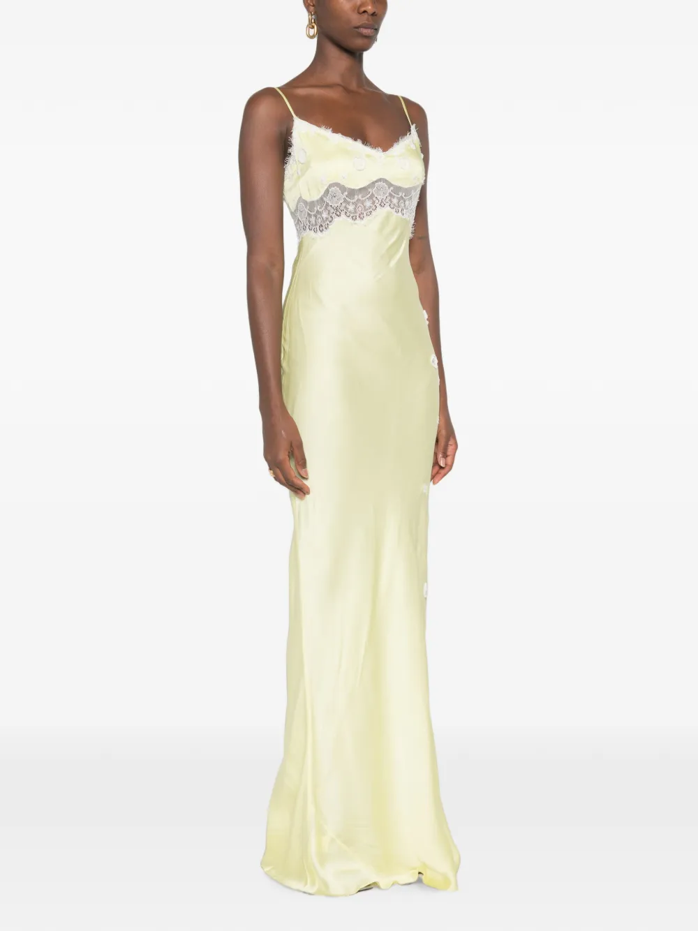 Asta Resort Arlette maxi-jurk met kanten afwerking Groen