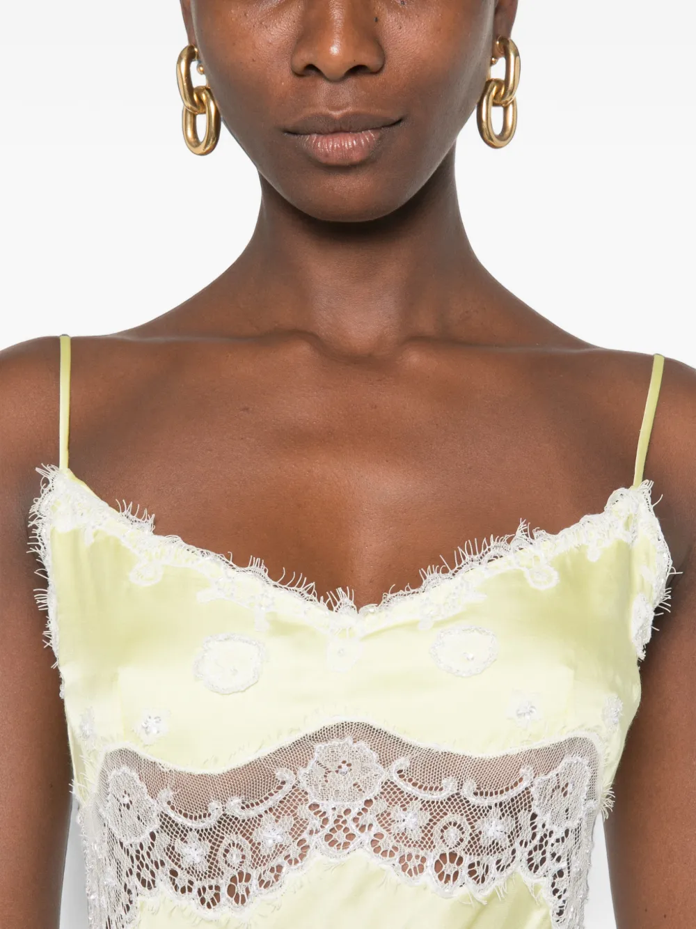 Asta Resort Arlette maxi-jurk met kanten afwerking Groen