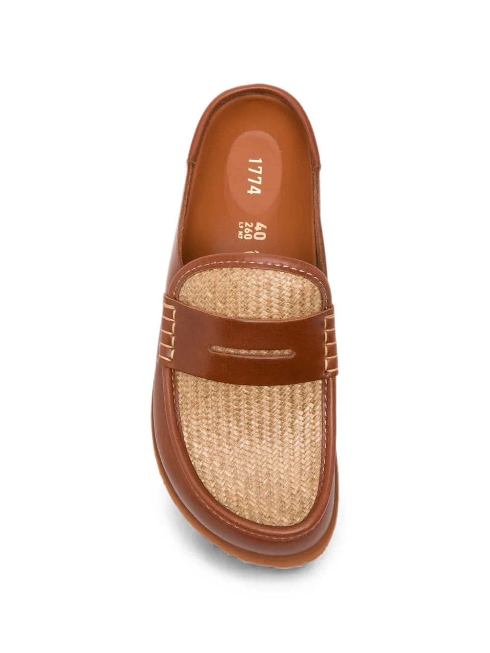Birkenstock Naples raffia-panel mules Bruin