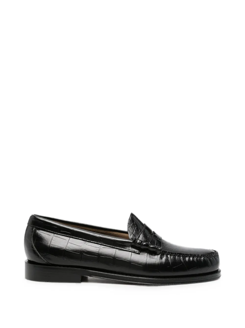 G.H.Bass Weejun Heritage Larson crocodile-embossed loafers - Nero