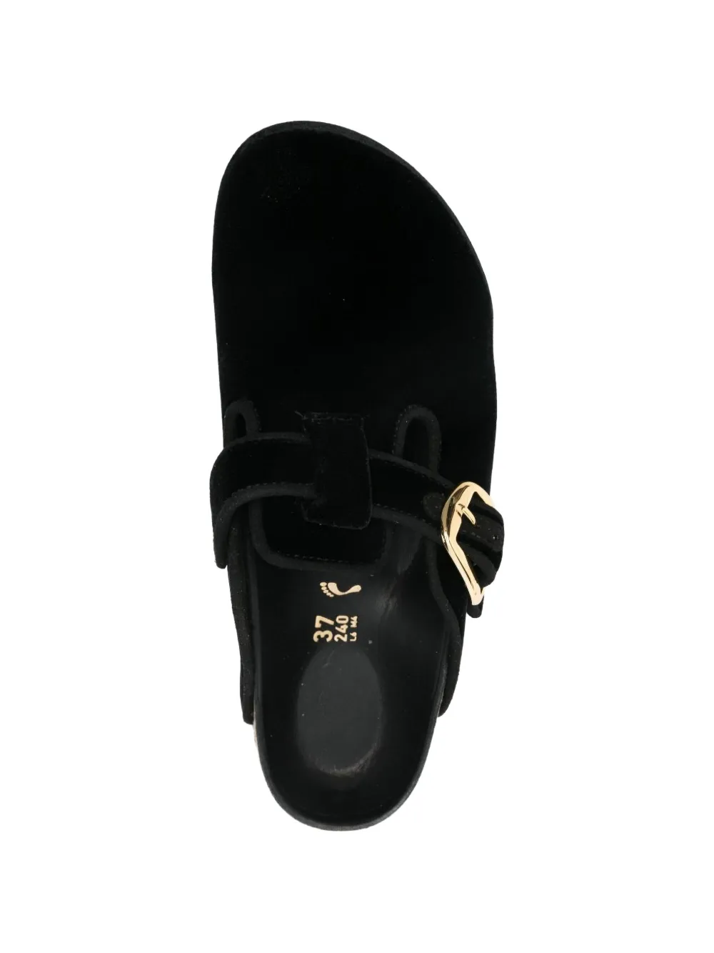 Birkenstock Boston Big Buckle muiltjes Zwart